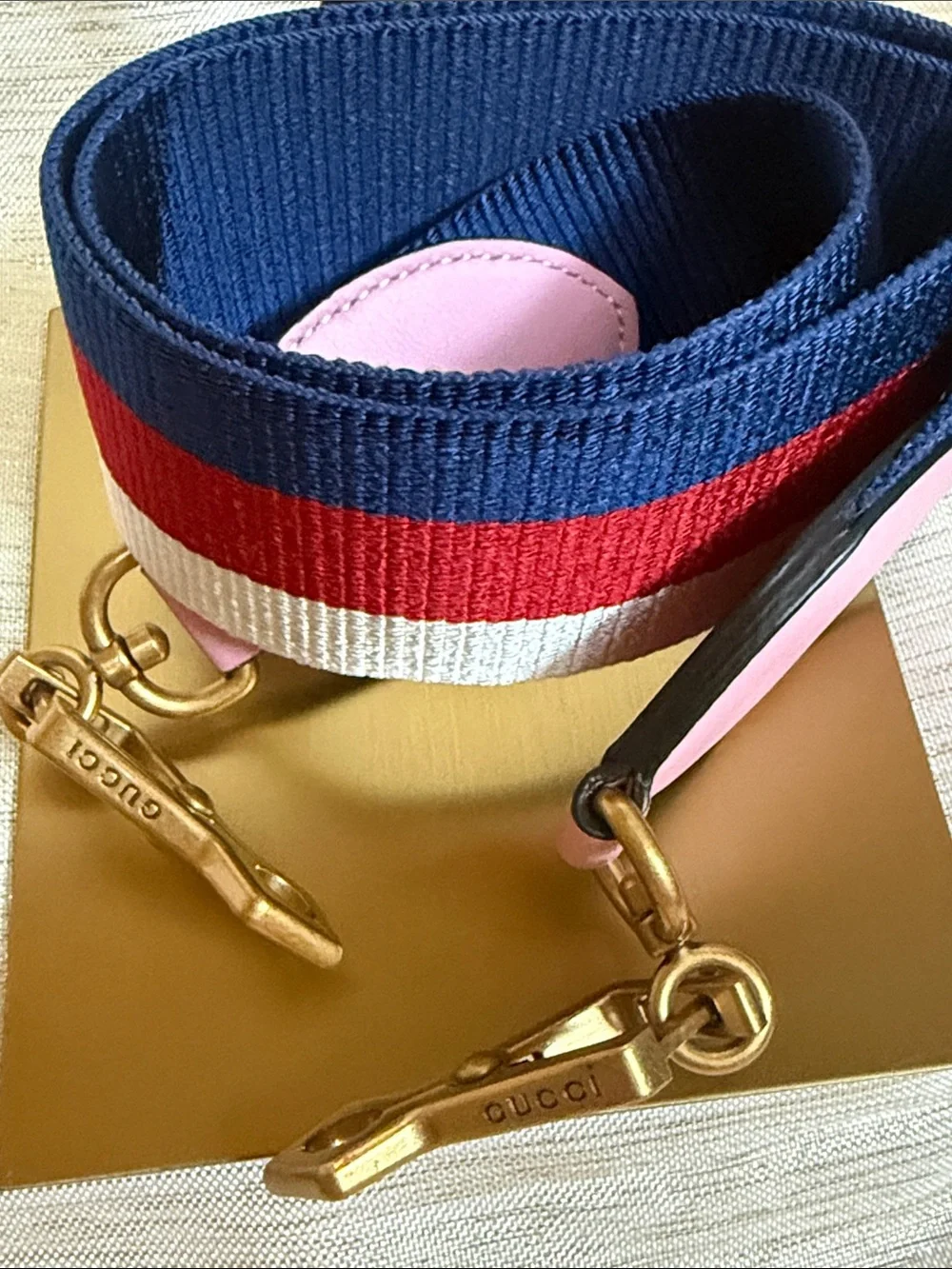 Gucci Tricolor Leather Satchel in Pink, Red, White & Blue